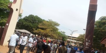 BREAKING: Protest Rocks Father Adasu University as SSANU, NASU Demand Unpaid Wages, Arrears